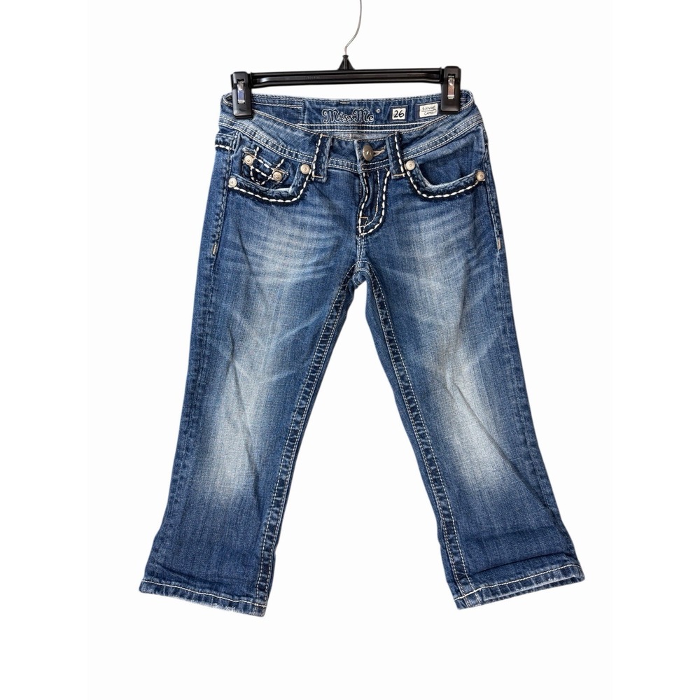 Miss Me Sunny Capri Jeans Womens 26 Dark Wash Cuffed Denim Skinny Capri